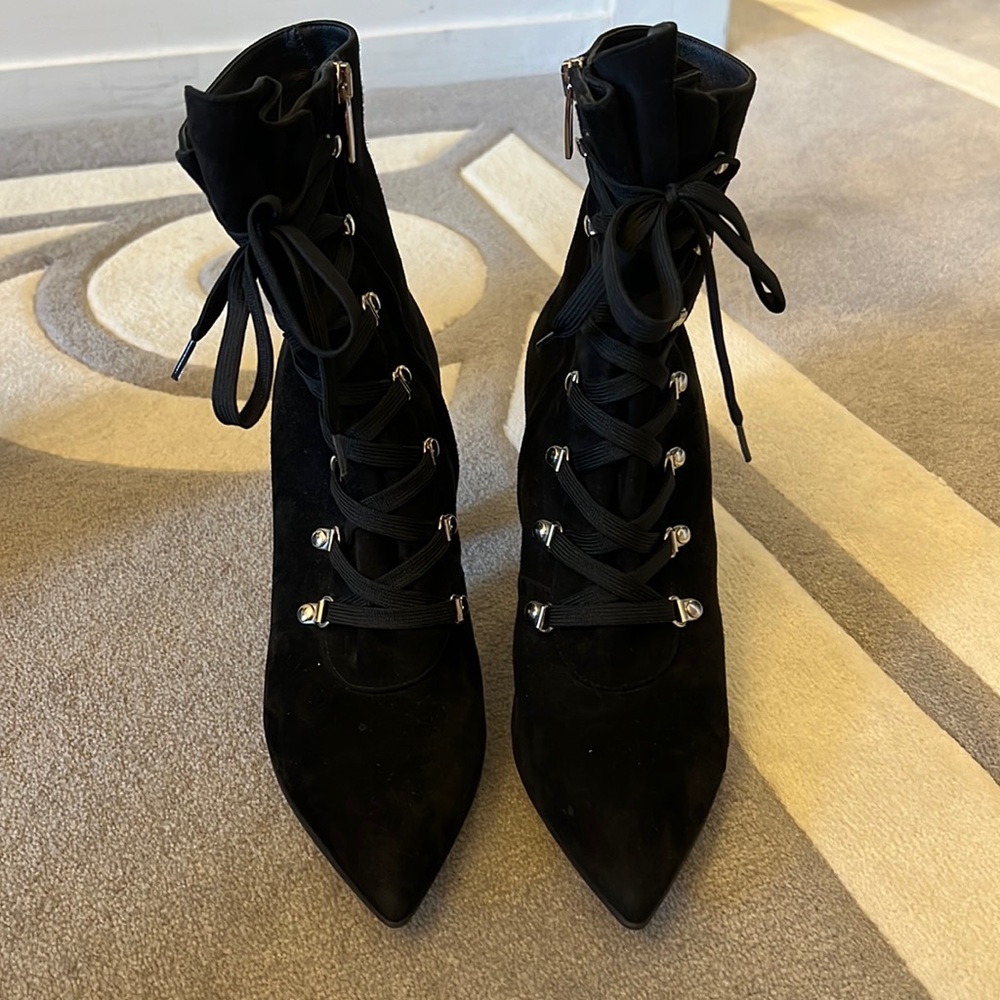 Gianvito Rossi black suede booties 39
